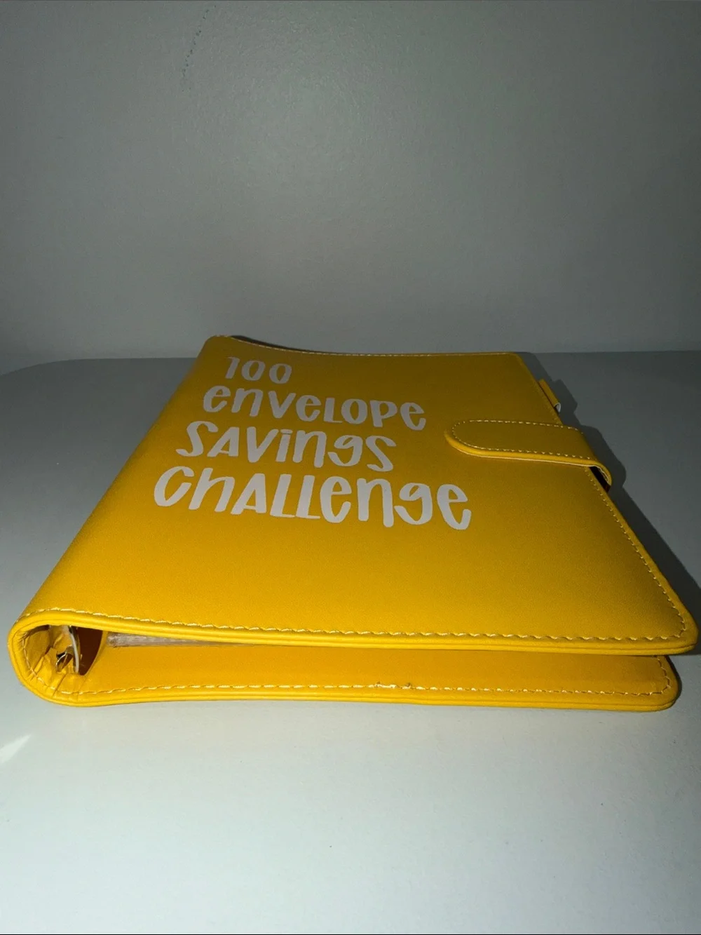 Faux Leather Gold White 100 Envelope Savings Challenge